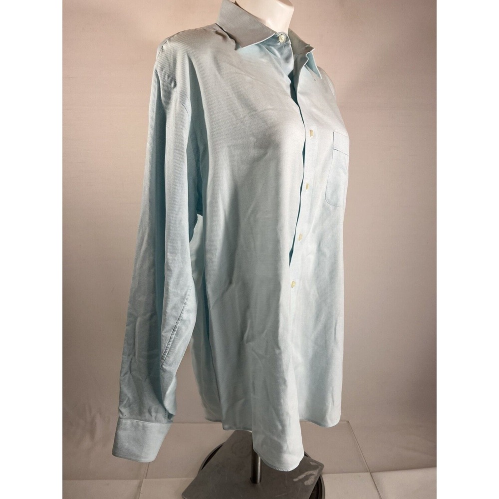 Island Dress Shirt Mens 16 Tommy Bahama Blue Long Sleeve Button Front Casual - Picture 9 of 12